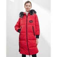 坦博尔羽绒服女中长款大毛领连帽时尚个性2018秋冬新款潮 TB18786