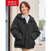 坦博尔羽绒服短款女2019新款时尚韩版宽松连帽小个子外套学生