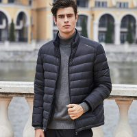坦博尔男士轻薄羽绒服2019年新款男装冬季潮短款大码立领商务外套TA19281