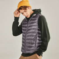 坦博尔冬季新款马甲男士轻薄保暖马夹时尚立领黑色羽绒衣TA18001