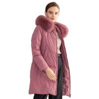 坦博尔大毛领中长款羽绒服2020冬季新款女装妈妈款保暖百搭外套TB201762