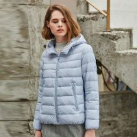 坦博尔女短款连帽轻薄舒适羽绒服女装韩版外套TB19268