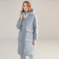 坦博尔女中长款连帽加厚羽绒服大码宽松韩版女装外套TB19778