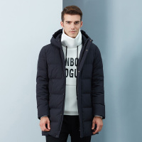 坦博尔男装羽绒服中长款连帽休闲加厚男外套韩风TA18673A
