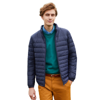 坦博尔羽绒服男2021新款轻薄短款便携立领休闲宽松冬季外套TF17227