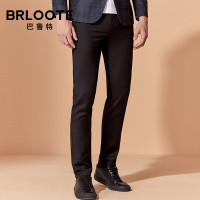 Brloote/巴鲁特休闲裤 男士微弹修身四季款长裤男商务休闲裤子 黑色