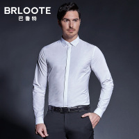 Brloote/巴鲁特 长袖衬衫男春秋季男士商务休闲修身提花衬衣