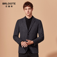 Brloote/巴鲁特西服男 时尚商务简约百搭双粒扣便西西装 春秋装 灰色
