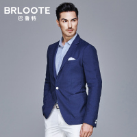 Brloote/巴鲁特 轻薄休闲西服男修身商务西装便西外套秋季 藏蓝