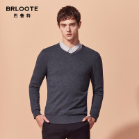 Brloote/巴鲁特毛衣男 修身V领打底衫 休闲套头针织衫男 春秋装