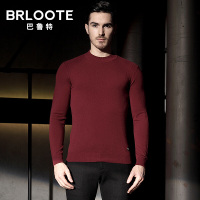 Brloote/巴鲁特男士羊绒衫男纯色修身毛衫套头半高领毛衣