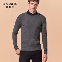 Brloote/巴鲁特毛衫男 修身套头圆领休闲针织衫毛衣男 秋冬装