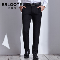 Brloote/巴鲁特休闲裤男修身四季款裤子长裤男士商务休闲西裤 黑色