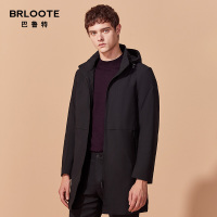 Brloote/巴鲁特棉衣男中长款立领连帽棉服2019冬季休闲外套