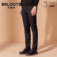 Brloote/巴鲁特男士休闲裤羊毛混纺修身小脚长裤春秋季商务休闲裤子男