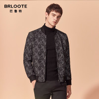 Brloote/巴鲁特羊毛花纱夹克男青年2019秋冬季立领时尚休闲潮外套 花灰
