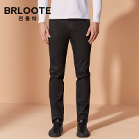 Brloote/巴鲁特牛仔裤男微弹商务休闲裤春秋四季款修身裤子长裤 黑色
