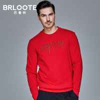 Brloote/巴鲁特男士运动休闲刺绣卫衣男时尚潮圆领春季外套