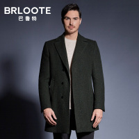 Brloote/巴鲁特毛呢大衣男秋冬男士时尚休闲中长款羊毛呢子风衣外套