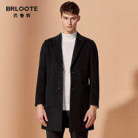 Brloote/巴鲁特纯羊毛大衣男修身中长款毛呢风衣2019秋冬男士呢子外套