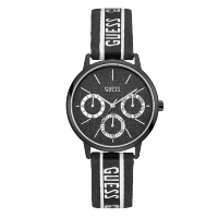 GUESS运动休闲黑盘多功能帆布石英腕表+V1013M2