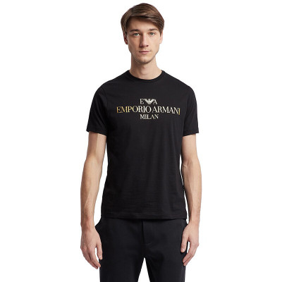 EMPORIO ARMANI 阿玛尼 奢侈品EA 19新款男士棉质圆领logo短袖T恤3G1TM4 1JHRZ 0999