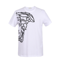 VERSACE COLLECTION 范思哲男士白色半面美杜莎头像短袖T恤 V800683 VJ00503 V1001