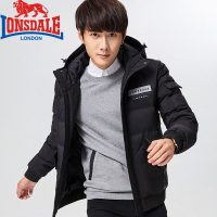 龙狮戴尔新款羽绒服男冬季加厚连帽青年学生男装韩版纯色短款外套