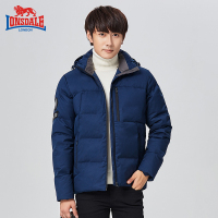 龙狮戴尔新款冬季加厚羽绒服男连帽短款纯色青年大码男装外套上衣