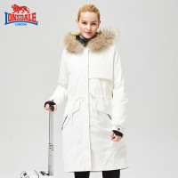 龙狮戴尔秋冬户外女三合一冲锋衣两件套加厚保暖中长款登山外套