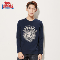lonsdale龙狮戴尔男士印花圆领T恤长袖秋季秋衣男装