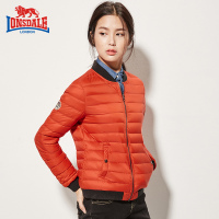 龙狮戴尔户外休闲衣轻薄款羽绒服女士2019秋冬新款短款棒球外套女