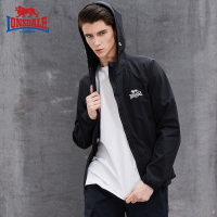龙狮戴尔2019春季新款纯色夹克男 连帽青年运动外套男装休闲上衣
