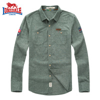 龙狮戴尔春秋新款长袖衬衫男士休闲纯色时尚保暖衬衣韩版上衣潮