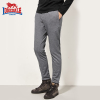 龙狮戴尔秋冬新款针织裤男简约纯色抽绳腰头罗纹脚口休闲运动长裤