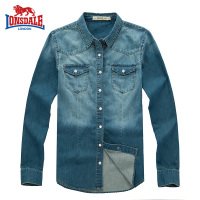 龙狮戴尔2016秋冬新款长袖衬衫女士休闲牛仔衬衣大码秋冬女装上衣