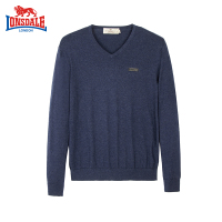 龙狮戴尔韩版男士纯色长袖圆领修身羊毛衫潮流毛衣秋冬羊毛针织衫