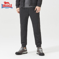龙狮戴尔2019新款加绒卫裤男潮牌运动裤宽松韩版针织跑步休闲长裤