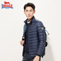 龙狮戴尔户外秋冬新款羽绒服男 立领纯色轻薄款短款休闲时尚青年