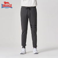 龙狮戴尔针织休闲裤男2019春秋新款户外跑步系带宽松束脚运动长裤