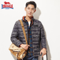 龙狮戴尔秋冬新款轻薄羽绒服男短款立领户外修身韩版冬装迷彩外套