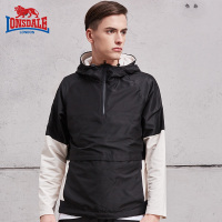 龙狮戴尔2019春秋新款卫衣 男套头连帽撞色春装