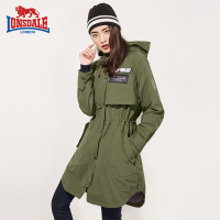 龙狮戴尔户外冲锋衣女三合一两件套中长款冬加绒加厚防水外套潮牌