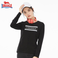 龙狮戴尔2019春秋新款圆领长袖T恤女韩版时尚印花户外休闲上衣潮