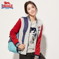 龙狮戴尔春秋季新款针织外套 女款立领拼接棒球服女士运动卫衣潮