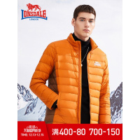 龙狮戴尔新款羽绒服男轻薄短款立领修身男装冬季青年休闲保暖外套
