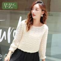 芊艺淑女宽松上衣女秋季2019新款韩版设计感上衣七分袖洋气小衫10443