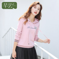 芊艺小清新长袖连帽卫衣女秋装2019新款韩版原宿风百搭上衣10685