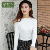 芊艺半高领针织衫女秋季2019新款韩版修身显瘦长袖毛衣打底衫上衣10632