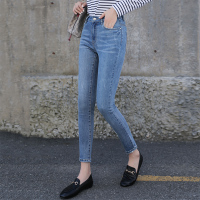 芊艺韩版显瘦小脚牛仔裤女春秋2019新款修身百搭长裤50294
